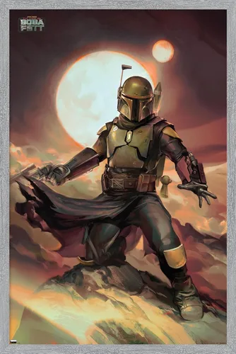 Vista 13 de Trends International Star Wars: The Book of Boba Fett - Póster de pared de Boba on Tatooine, 14.725 x 22.375 pulgadas, versión enmarcada de madera