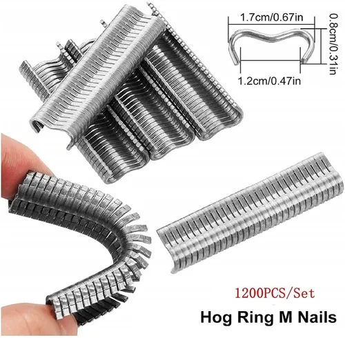 Vista 5 de Alicates de anillo de uñas tipo M, juego de alicates de anillo de acero inoxidable con 1200 piezas de clavos de acero galvanizado, kit de alicates
