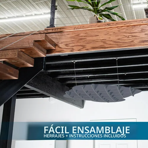 Vista 8 de VIVO Panel Acústico de Techo Tipo Waffle, Absorbedor de Sonido Colgante Hexagonal, Candelabro Moderno de Reducción de Ruido, Gris Oscuro, PP-CW01D