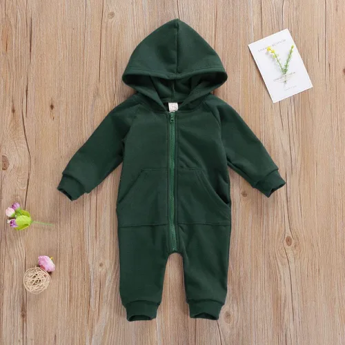 Vista 2 de Enterizo de manga larga para bebés y niñas, con cremallera, cálido, con cremallera, para otoño e invierno