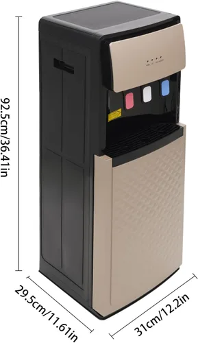 Vista 5 de Dispensador de enfriador de agua 3 en 1, dispensador de agua de pie de carga inferior para botellas de 5 galones, dispensador de agua fría