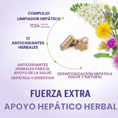Vista 3 de Fórmula de desintoxicación y reparación de limpieza del hígado, suplemento de hígado suave a base de hierbas, cardo mariano con silimarina, extracto