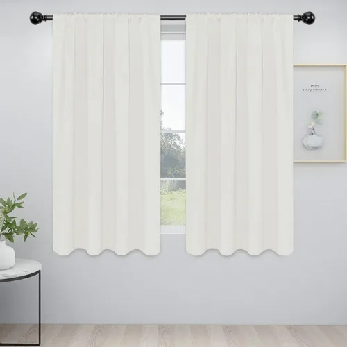 Vista 128 de Easy-Going - Cortinas opacas con bolsillo para varilla para dormitorio, cortinas de ventana para oscurecer la habitación para sala de estar