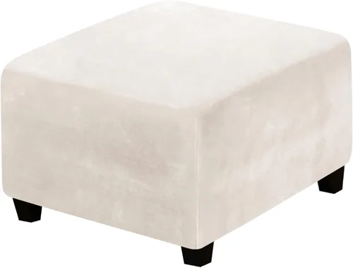 Vista 26 de H.VERSAILTEX Terciopelo de lujo de felpa de una pieza, rectangular, elástica, funda plegable para taburete o almacenamiento, cubierta elástica