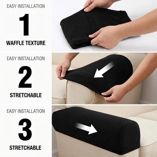 Vista 5 de RAINFLOW Fundas elásticas para reposabrazos para sofá, fundas de sofá reclinable, protector de muebles antideslizante para perros, gatos y niños