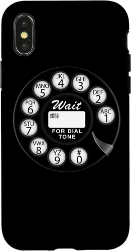 Vista 5 de Divertida caja del teléfono del dial rotatorio analógico retro retro negro lindo negro para el iPhone 17