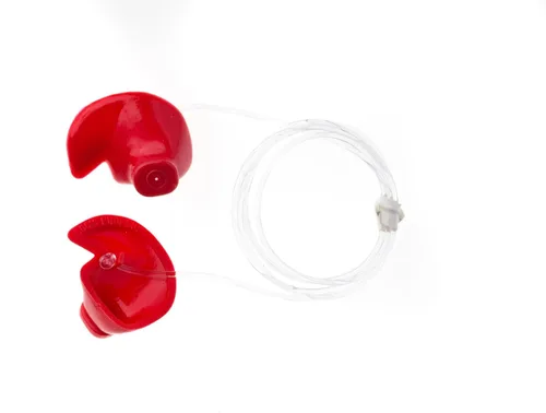 Vista 2 de XXL - Vented Doc's Proplugs - Rojo - LEASHED - Tapones para los oídos reutilizables para surf, natación, buceo y deportes acuáticos Bloquea