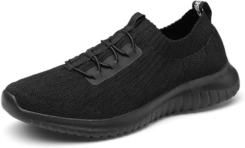 Vista 12 de TIOSEBON - Zapatos de caminar sin cordones para mujer, ligeros, casuales, para correr A/Todo Blanco