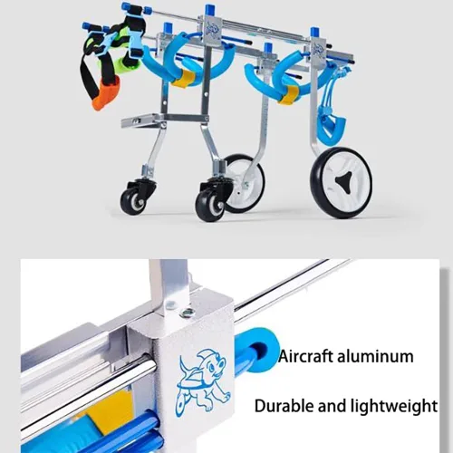 Vista 3 de Dog Wheelchair for Back Legs – Adjustable Pet Mobility Cart with Lightweight Aluminum Frame, EVA Wheels & Comfort Harness – Support for Small