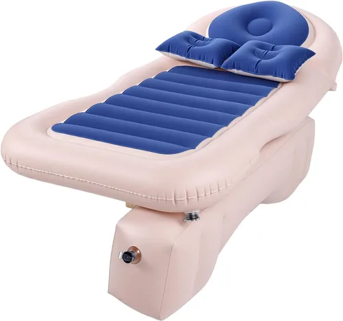 Vista 2 de Car Back Seat Air Mattress, 71.26 x 31.5 in, 2 Pillows (Blue)
