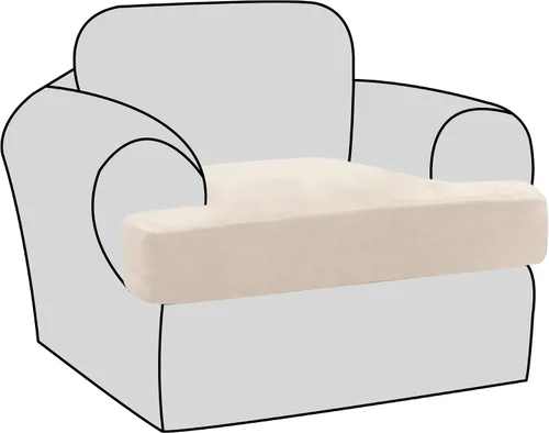 Vista 25 de H.VERSAILTEX Fundas de terciopelo elástico para silla con cojín en forma de T para sala de estar, funda de sofá, funda de asiento con cojín