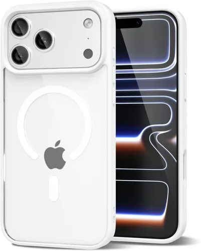 Vista 134 de oakxco Funda magnética transparente compatible con Magsafe, bonita funda delgada y transparente de poliuretano termoplástico no amarillenta, carcasa