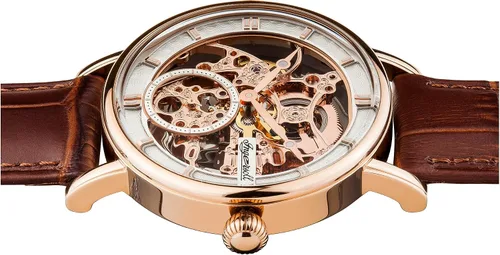 Vista 3 de Ingersoll Reloj marrón automático chino con pantalla analógica I00401 para hombre, Marrón, Reloj automático