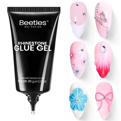 Vista 11 de Beetles - Gel de uñas sólido constructor, gel transparente 3D de 1.06 onzas para esculpir, gel de construcción de gel duro con polvo de uñas
