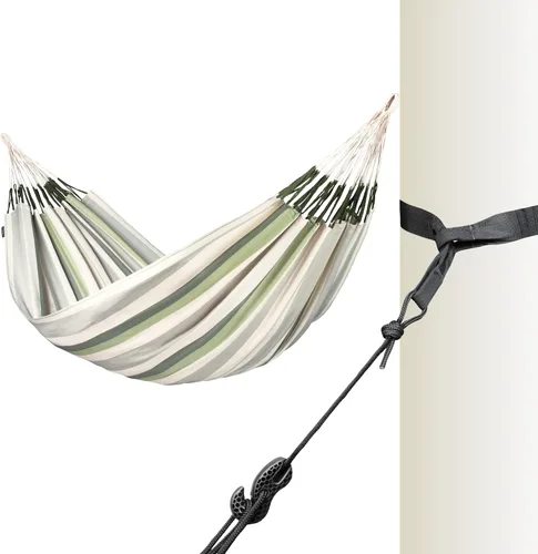 Vista 39 de LA SIESTA Brisa - Hamaca clásica colgante, hecha a mano, resistente a la intemperie, resistente a roturas para relajación en interiores y Almendra