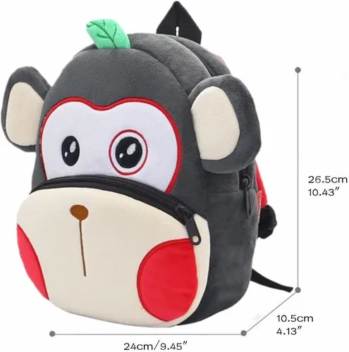 Vista 2 de Mochila para niños y niñas, bonita bolsa de felpa suave para niños pequeños de dibujos animados de animales pequeños, mini mochila pequeña