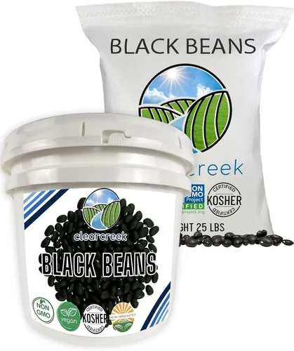Vista 11 de CLEAR CREEK Frijoles negros cultivados en el estado de Washington 12 libras (bolsas de 3 a 4 libras) Sin OMG Vegano Kosher No irradiado