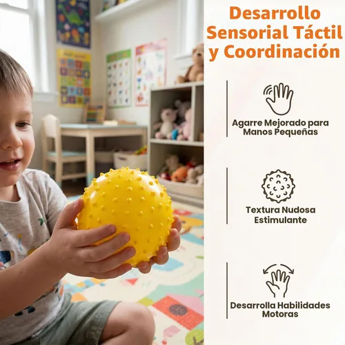 Vista 4 de LOVEINUSA 6 bolas de rebote, bolas sensoriales de 6 pulgadas con bomba para bebés y niños pequeños