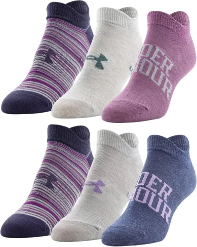Vista 11 de Under Armour womens Essential 2.0 Lightweight No Show Socks, 6-pairs (002) Negro / Blanco