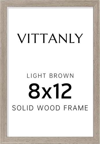 Vista 111 de Vittanly - Marco de fotos de 4 x 6 pulgadas de madera maciza con plexiglás, incluye paspartú de 3,5 x 5, para colgar en la pared o poner sobre una