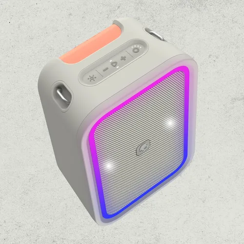 Vista 3 de Skullcandy Stomp - Altavoz Bluetooth - Altavoz portátil inalámbrico impermeable IPX7, con modos de espectáculo de luz LED y estroboscópico, batería