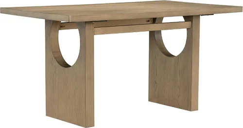 Vista 7 de Merax Juego de mesa de comedor de madera para 6, mesa rectangular/sillas tapizadas/diseño geométrico retro, ideal para comedor y cocina, natural