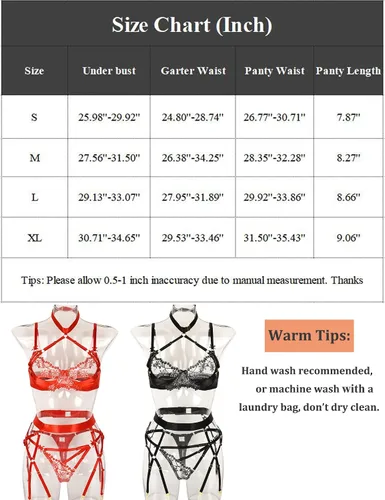 Vista 7 de Aranmei Conjunto de lencería sexy de encaje de satén bordado con aros y brasier push up para mujer
