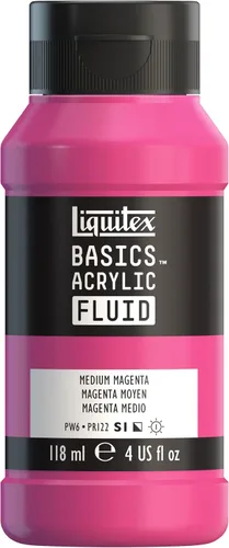 Vista 31 de Liquitex BASICS - Pintura acrílica fluida, botella de 4 onzas, tono permanente carmesí lizarina Super Versatile, Fine Art Pigments; Fluid