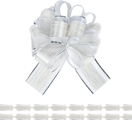 Vista 10 de Paquete de 12 lazos grandes de 6 pulgadas para envolver regalos, lazos de cinta para cestas de regalo de boda, lazos de envoltura de regalo