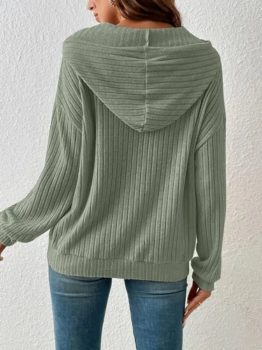 Vista 2 de SOLY HUX Sudaderas con capucha de manga larga con cordón para mujer, con bolsillo frontal