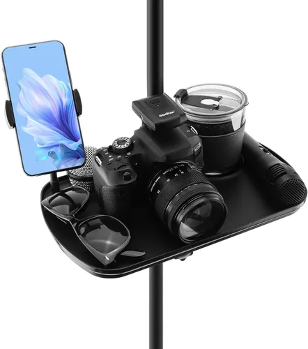 Vista 9 de Bandeja de soporte para micrófono con soporte para teléfono, abrazadera grande de 12.2 pulgadas en la mesa de estante Fits 0.4"-2" pole. Hold 9.9