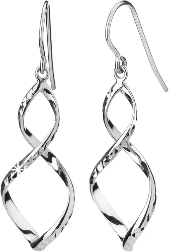 Vista 3 de Figura 8 con pendientes de gota y collar con colgante de corte de diamante, Metal