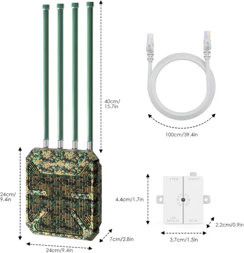Vista 8 de Extensor WiFi para exteriores, WAVLINK WiFi 6 AX1800 Amplificador de señal WiFi con PoE, punto de acceso WiFi exterior de largo alcance, IP67
