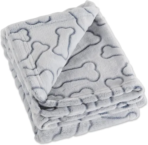 Vista 7 de Bone Dry Colección de huesos en relieve, manta para mascotas, 36x48, negro