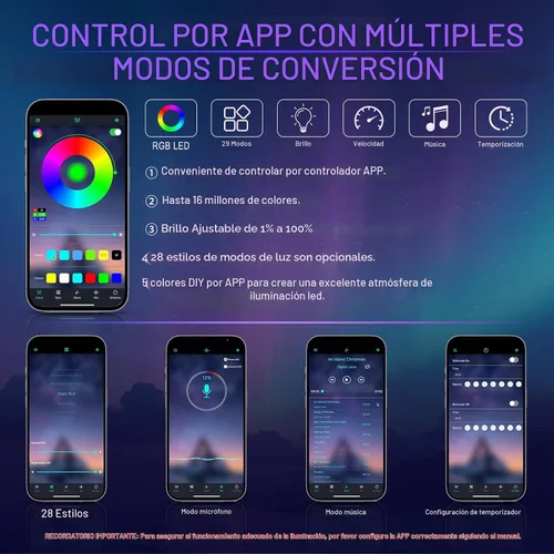 Vista 4 de LivTee - Luces LED inteligentes para interior de automóvil con puerto USB, tira de luces LED de fibra óptica, control inalámbrico por aplicación