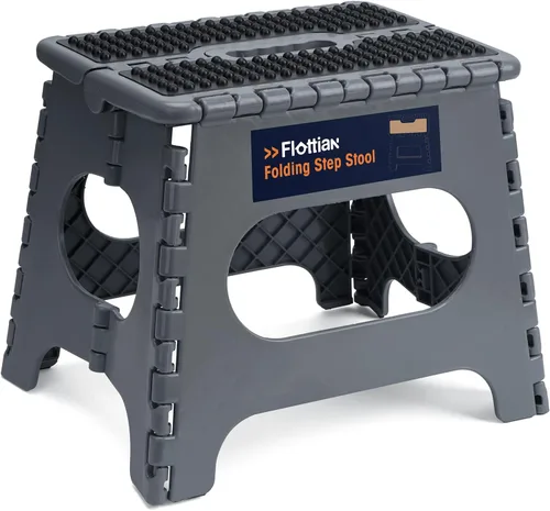 Vista 15 de Flottian Taburete plegable de 13 pulgadas para adultos y niños con capacidad para hasta 300 libras, taburetes plegables antideslizantes con asa