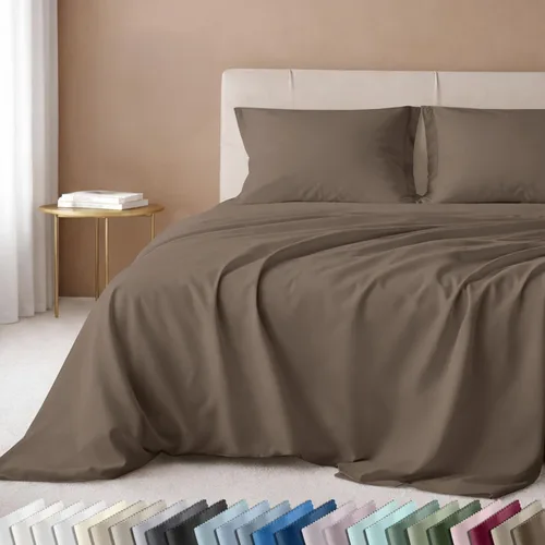 Vista 46 de California Design Den Juego de sábanas de lujo tamaño King - 100% algodón, 600 número de hilos, sábanas King de bolsillo profundo, ropa de cama
