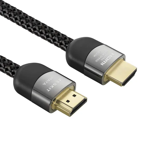 Vista 6 de Zeskit Cable HDMI certificado 2.1 8K 48Gbps 4K120Hz compatible con barra de sonido eARC HDR10 VRR Dolby Vision Atmos HDCP 2.2 y 2.3 Gaming PS5 Xbox