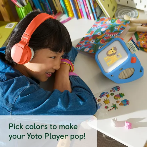Vista 4 de YOTO Reproductor (3ª generación) + Adventure Jacket Blue Bird – Altavoz de audio Bluetooth para niños, dispositivo todo en 1 sin pantalla reproduce