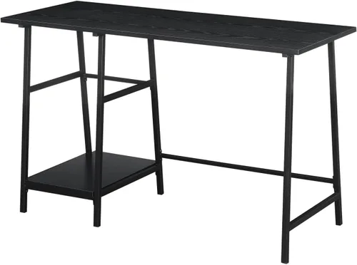 Vista 7 de Convenience Concepts Designs2Go - Escritorio de metal de madera con caballete, color negro
