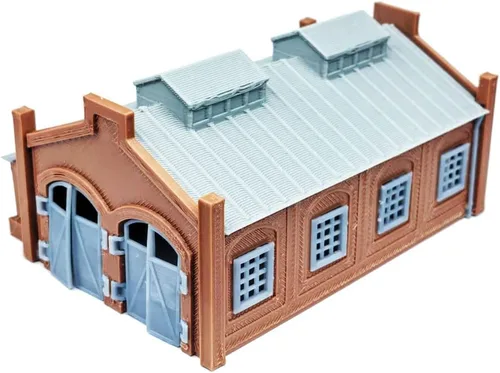 Vista 2 de Outland Models Cobertizo locomotora de diseño ferroviario/casa del motor (2-Stall) Escala 1:160 N