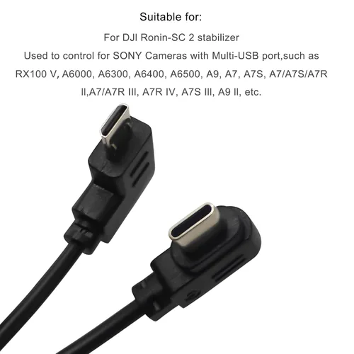 Vista 4 de Cable de control RSS, USB-C a Multi-USB Cable de control multicámara para DJI Ronin-SC para Sony A9, A7, A7S, A7S/A7R II, A7/A7R III 11.8 in (arriba)