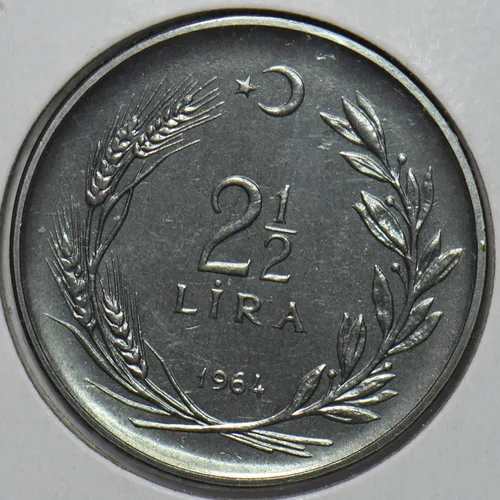 Vista 2 de Collectible Coin Turkey 1964 2 1/2 Lira 195779