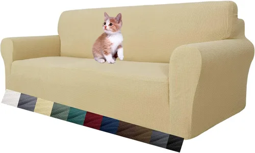 Vista 58 de MAXIJIN Funda elástica para silla con brazos, 1 pieza para sofá o silla de estar, funda antideslizante (31-46 pulgadas), protector de muebles que se