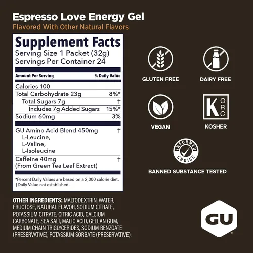 Vista 3 de GU Energy, Geles energéticos originales, Espresso Love - 24