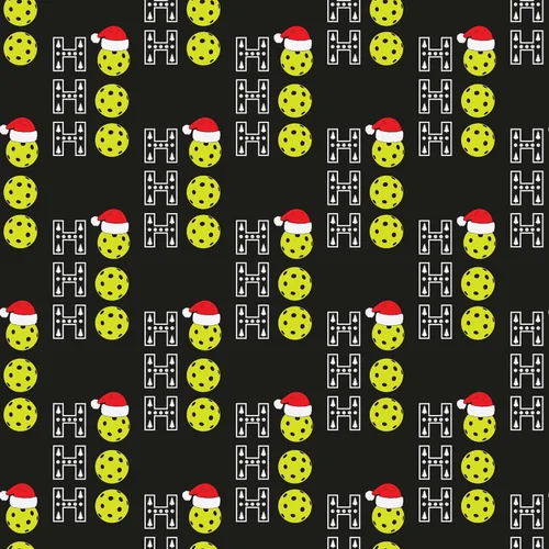 Vista 2 de Divertido papel de regalo de pickleball Ho Ho Ho, papel de regalo grueso, bola de remo de Navidad, decoración de fiestas deportivas al aire libre