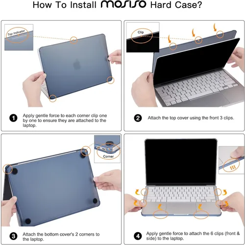 Vista 8 de MOSISO Funda compatible con MacBook Neo de 13 pulgadas 2026 A3404 A18 Pro Carcasa rígida resistente a arañazos y huellas dactilares con esquinas