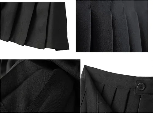 Vista 5 de Vestido corto plisado para niñas, adolescentes, tenis y scooter