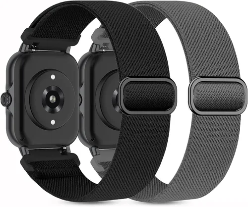 Vista 10 de Paquete de 2 correas elásticas de nailon compatibles con Amazfit Active 2/Active 3 Premium/Active, correas deportivas de repuesto suaves de 0.787