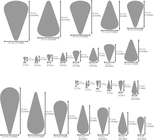 Vista 3 de Aleks Melnyk No.211 - Plantilla de metal para joyería, pendiente de forma de lágrimas, recortes, plantilla lapidaria para cabujones, lágrimas